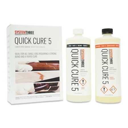 System Three Resins Quick Cure 5 Epoxy Adhesive, 1/2-Gallon Kit 1000K20